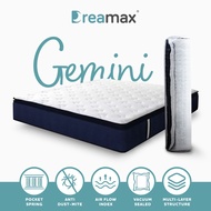 DREAMAX Gemini Spring Mattress - 10" / Single/S.Single/Queen/King / Pocket Spring / Anti Dust Mite