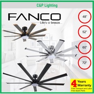 Fanco E-Lite 48" / 52" / 60" / 72" 9 Blades Ceiling Fan With LED Light and Remote