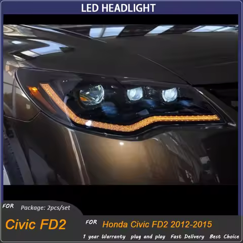 Car headlight for Honda Civic FD2 LED Headlight 2011 2012 2013 2014 2015 FD2 Head Lamp Drl Projector