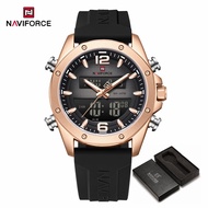 NAVIFORCE 9264 Outdoor Camping Dual-Display Movement Silicone Strap Men's Watch