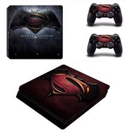 全新 Batman Vs Superman PS4 Slim Playstation 4保護貼 有趣貼紙 包主機底面+2個手掣) YSP4S-0817