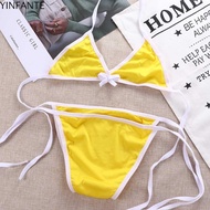YINFANTE Bikini Sets Beach Summer Biquini Push-up Bra Cosplay Solid Color Swimwear