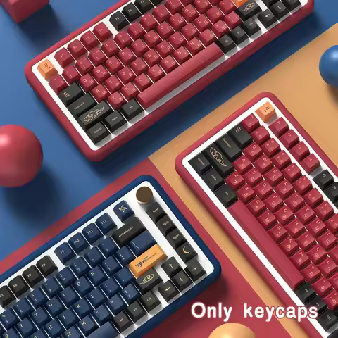 GMK Keycap BLUE/RED Samurai Japanese/Korean/German/Spanish PBT Keycaps ISO Layout Cherry Profile for