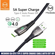 MCDODO PORSCHE SERIES 5A AUTO POWER OFF TYPE-C CABLE 1.5M CA-679 (All in 1 Fast Charge Cable)