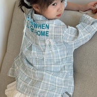 Loose-fitting casual style girls' fashion clothing2025Plaid print new Korean-style baby comfortable 