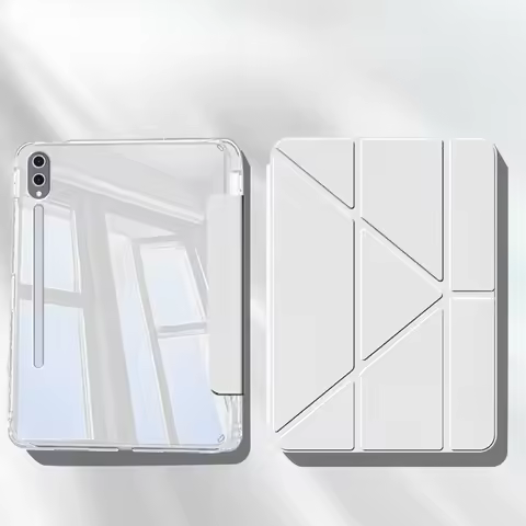 Y Folding Transprent Acrylic Case for Samsung Galaxy Tab S10 S9 S8 S7 FE Plus S6 Lite Tab A8 A9 Plus