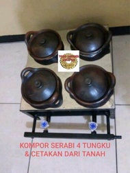 KOMPOR GAS SERABI Surabi 4 TUNGKU PLUS CETAKAN DARI TANAH