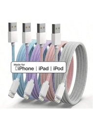 1pc/4pcs 20W 3.3ft/100cm USB To Lightning Nylon Braided Data Cable Compatible With IPhone 14 13 12 1