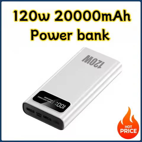 20000mAh Ultralarge Capacity 20000mAh Ultralarge Capacity120W Fast Charging Power Bank Portable Digi