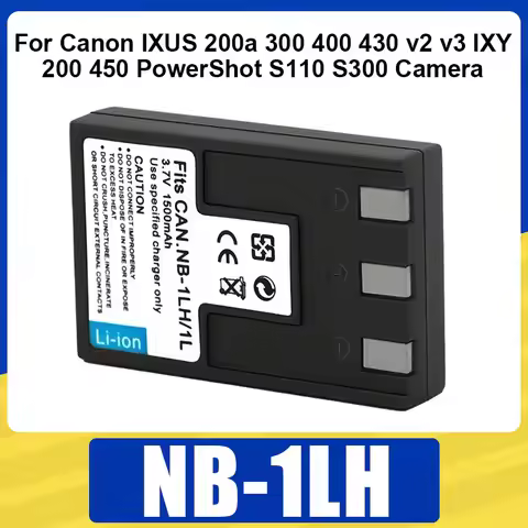 1500mAh Battery NB-1L NB-1LH Rechargeable Batteries For Canon IXUS 200a 300 400 430 v2 v3 IXY 200 45