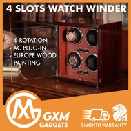 XIMI Premium Automatic Watch Winder Display Box Collector Display Box Watch Case Quiet Motor Red Wood