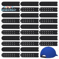 1set 40 sets Plastic Snapback Strap with 7 Holes Hat Caps Replacement Fasteners Buckle Black 82x20x2