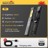 Warsun T7 mini torch EDC Keychain Flashlight USB-C Rechargeable Portable Mini LED Work Light Magneti