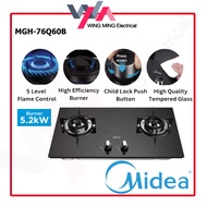 Midea MGH-76Q60B I MGH76Q60B 5.2kw Twin Burner Safety Tempered Glass Hob