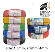 1.5MM 2.5mm² MEGA Kabel Insulated PVC 100% Pure Copper Cable (SIRIM)/ A-STAR CABLE PVC 100% PURE COPPER
