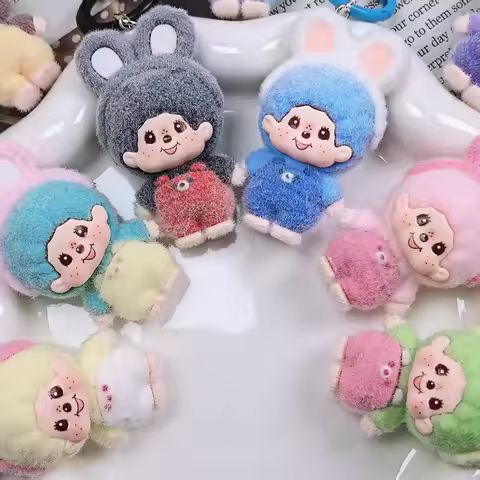 Llavero Monchhichi Llavero Bonito Para Teléfono Llaveros Kawaii Para Bolsos Anillo Monchiki Regalos 