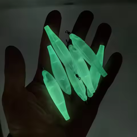 10pcs squid lure body Eging accessories Blank Luminous Fake fish Fluorescent bait Artificial lures D