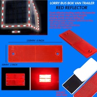 HARGA FOR 4 KEPING SAFETY REFLECTOR RED 2" X 6" FOR LORRY TRUCK BUS TRAILER BOX VAN