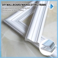 [8ft PVC Wainscoting Panel] Angel White Decorative Wall Trim | Waterproof, Paintable,Termite-Resista