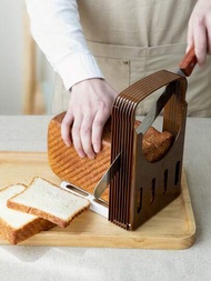麵包切片器,麵包切片機,4種厚度,15mm/20mm/24mm/30mm可收起來的麵包/吐司切片器,廚房三明治切片輔助工具