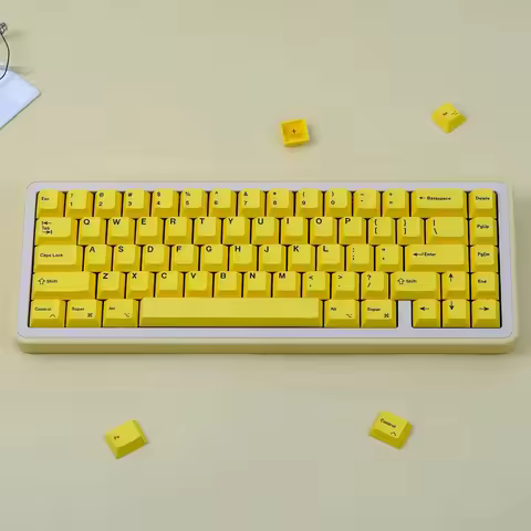 155 Keys Serika Yellow Keycaps English Cherry Profile PBT Dye Sublimation Keycap For MX Switch Mecha
