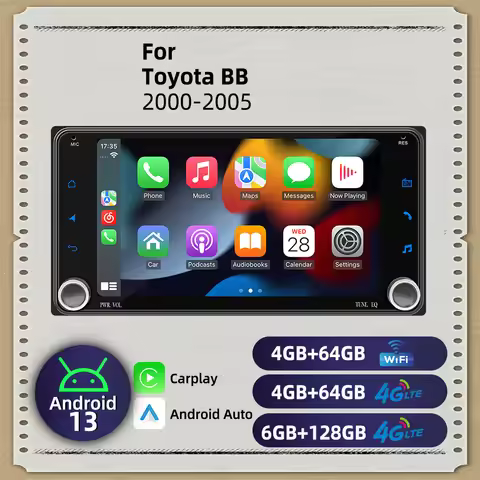 Wireless Carplay Autoradio Car Multimedia 2Din Android Radio 7" Screen Stereo for Toyota BB 2000-200