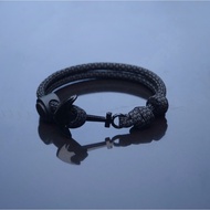 Men's Bracelet Anchor Gray Striped Knot Knot