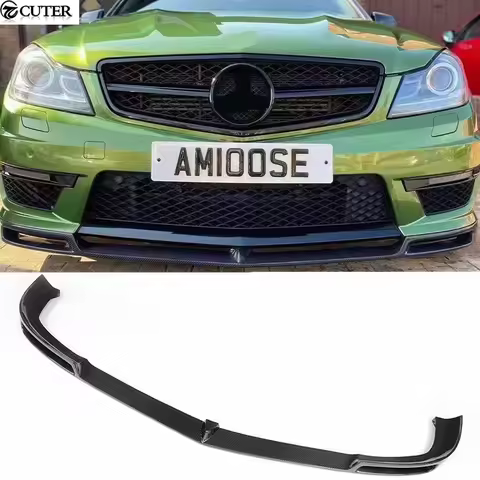 W204 C180 C200 C63 v Style Carbon Fiber Car Front Bumper Lip Spoiler for Benz W204 C260 C300 C63 Amg