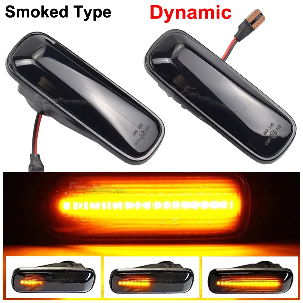 2Pcs Dynamic LED Side Marker Lights Turn Signal Indicator Car Accessories For Honda Civic EK 2/3/4dr
