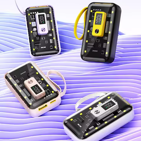 22.5W 10000mah Power Bank Cases Battery Storage Box Night Light type-C USB Charge DIY Shell for iPho