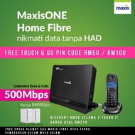 【500Mbps】MAXIS Home Fiber (1 Bulan FREE) Unlimited Data with Free modem &amp; Router