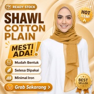 [READY STOCK] Shawl Cotton Plain Tudung Piku 1.7m x 0.7m | Mudah Bentuk Selesa Pakai
