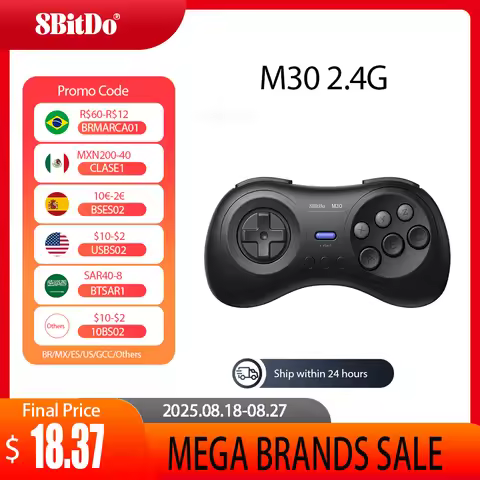 Original 8Bitdo M30 Bluetooth Gamepad for Nintendo Switch PC macOS and Android with Sega Genesis Meg