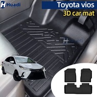 3D Car mat toyota vios (2019-2022)  Car Mat car floor mat 3D foot mat carpet TPE rubber mat car acce