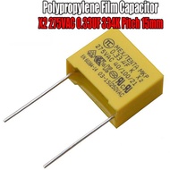 10pcs 0.33uF 275VAC X2 Capacitor 330nF 334K 275V Polypropylene Film Capacitor Pitch 15mm 22mm
