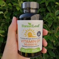 Vitamin D3 ดีสาม 50000 IU Weekly Supplement 120 Vegetable Capsules (ForestLeaf®)