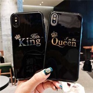 872情侶KING QUEEN手機電話殼IPHONE6 7 8 X PLUS XR XS MAX華為P20 PRO