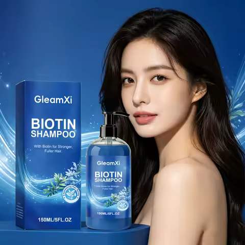 Biotin Shampoo Strengthen Shampoo for Fuller Thicker Hair Anti Hair Loss Volumizing Hair Cleanser Oi