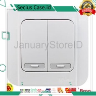 BROCO SWITCH SERIES 2G 2 GANG 1 WAY GALILEO