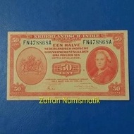 TERBARU ZN1241. Uang Kuno 50 Cents Gulden NICA Nederlansche Indie
