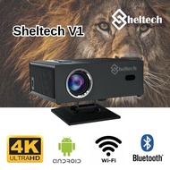 SHELTECH V1 PROYEKTOR DOLBY AUDIO 8K BAGUS WIFI BLUETOOTH LCD LED PROYEKTOR MINI PROJECTOR PENGGANTI