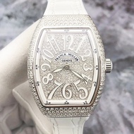 Franck MULLER Frank MULLER V32 Barrel Type White Ladies Watch Stainless Steel Back Diamond Gypsophila Quartz Watch