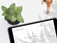 2022-2023 Goodnotes 未註明日期的社交媒體內容日曆 櫻花色調