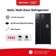 SHARP 650L 5 Doors Inverter Refrigerator SJ-FX660W-BK with Auto Ice Maker