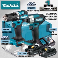 MAKITA DLX2414JX2 18V Cordless Combo Kit RM1400 ( DHP487 18V Hammer Driver Drill / DTD157 18V Impact Driver )