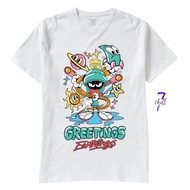 CARTOON T-SHIRT GREETINGS EARTHINGS | CARTOON T-SHIRT | PICTURE T-SHIRT | BLACK SHIRT