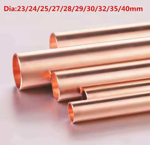 Red Copper Tubes 24/25/27/28/29/30/32/35/40mm OD 245mm/495mm Length Hollow Straight Pipe Tubing for 