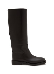 GIANVITO ROSSI ASCOTT CALF LENGTH LEATHER BOOTS