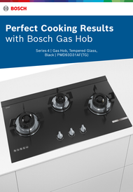 Bosch PMD93D31AF Built In Black Tempered Schott Glass Gas Hob 3 gas burners  92cm width, powerful 5 Kw wok burner , 2 kw center burner, electric ignition,suitable for Town Gas only. 2 years local warranty