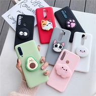 silicone cartoon case for huawei y9 y7 y6 y5 prime pro 2019 2018 girl phone holder stand soft cover